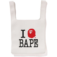 I LOVE BAPE PU LEATHER BAG LADIES