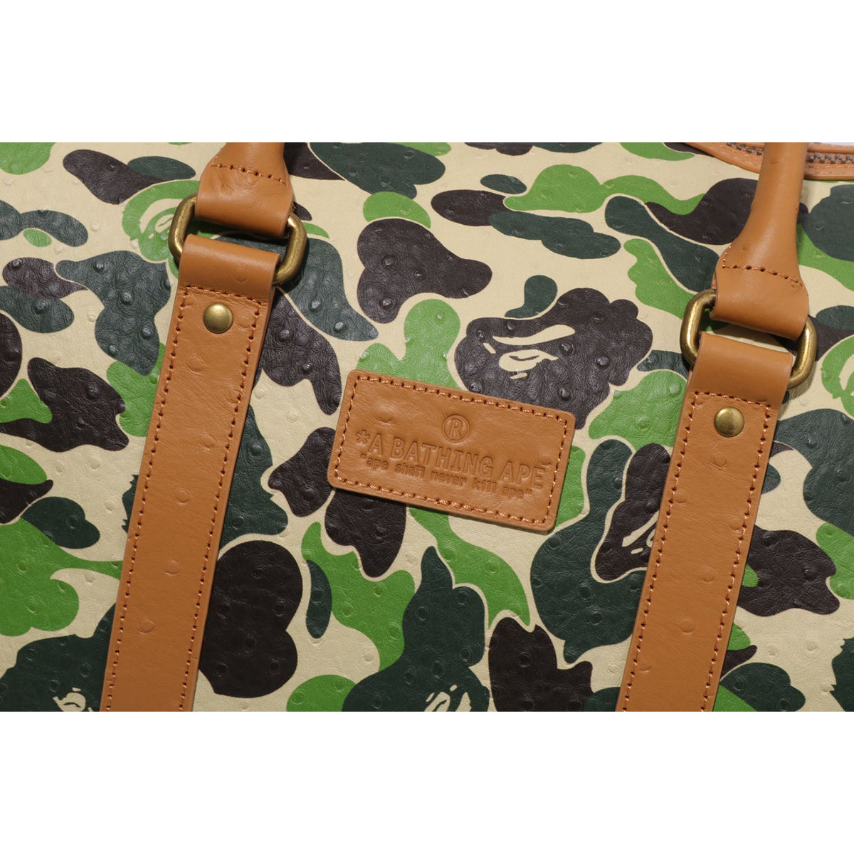 ABC CAMO PU OSTRICH BOSTON BAG MENS