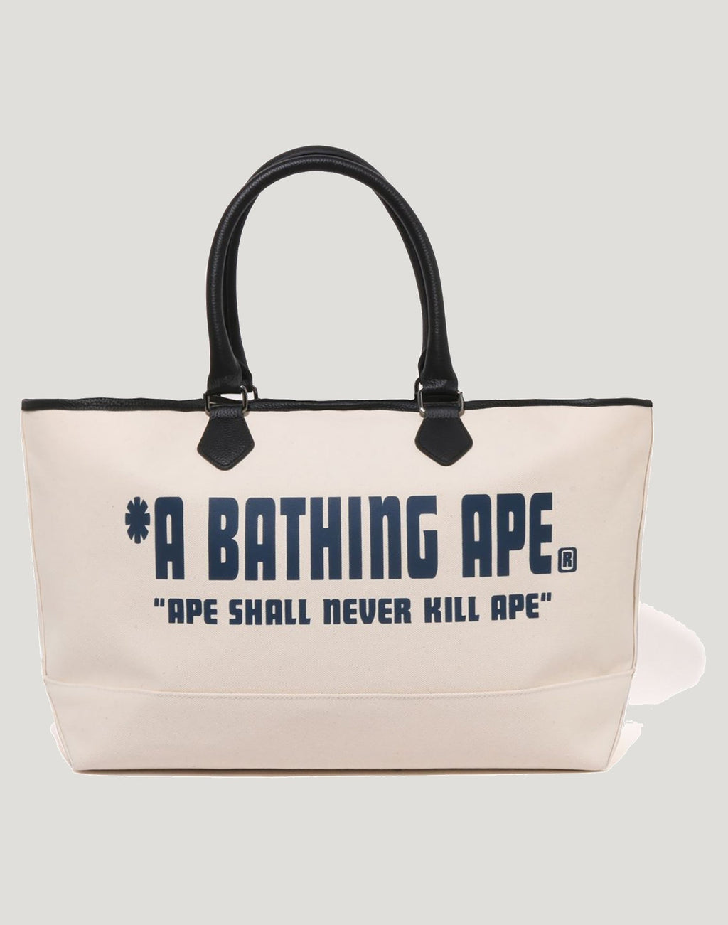 A BATHING APE CANVAS TOTE BAG MENS