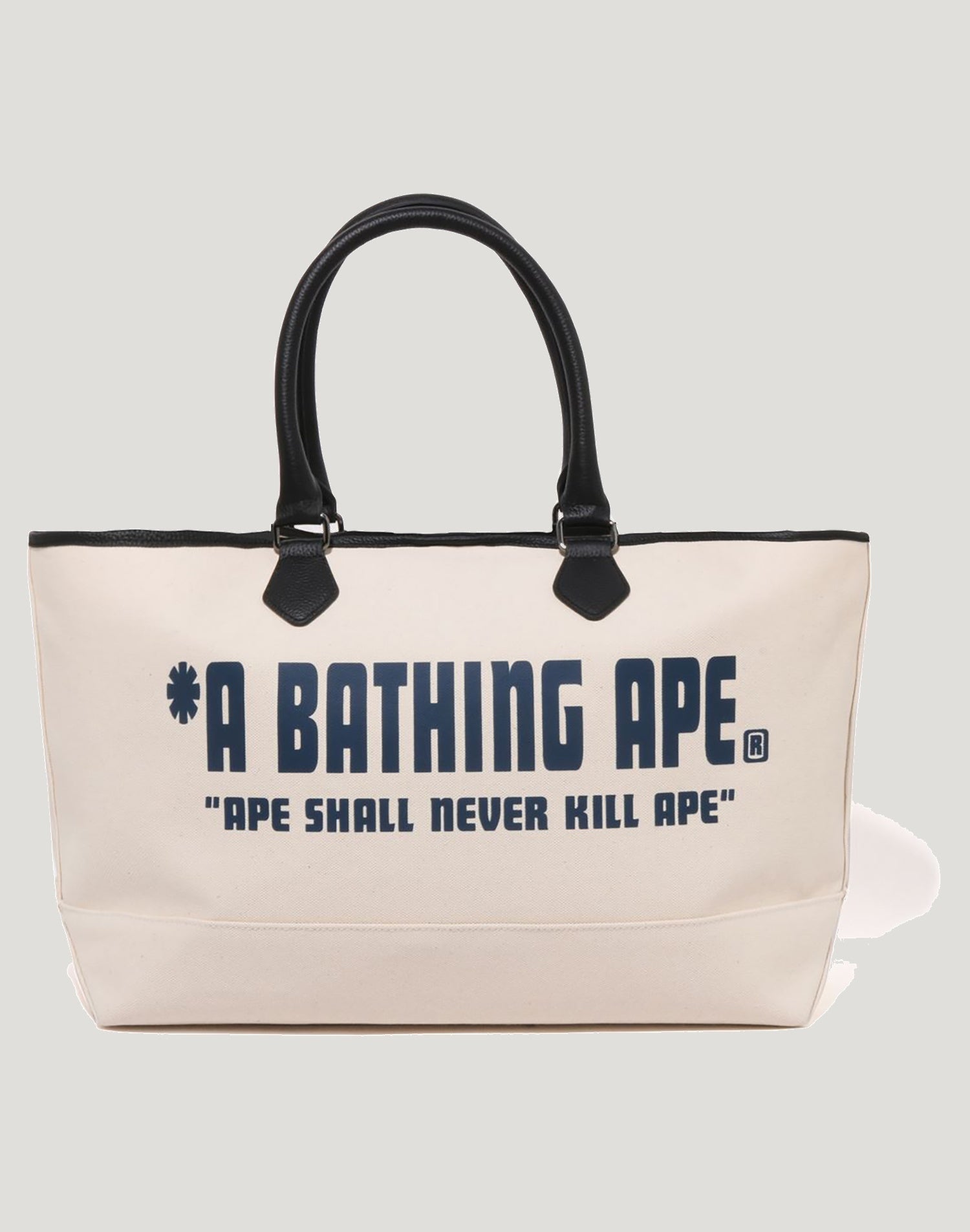 A BATHING APE CANVAS TOTE BAG MENS