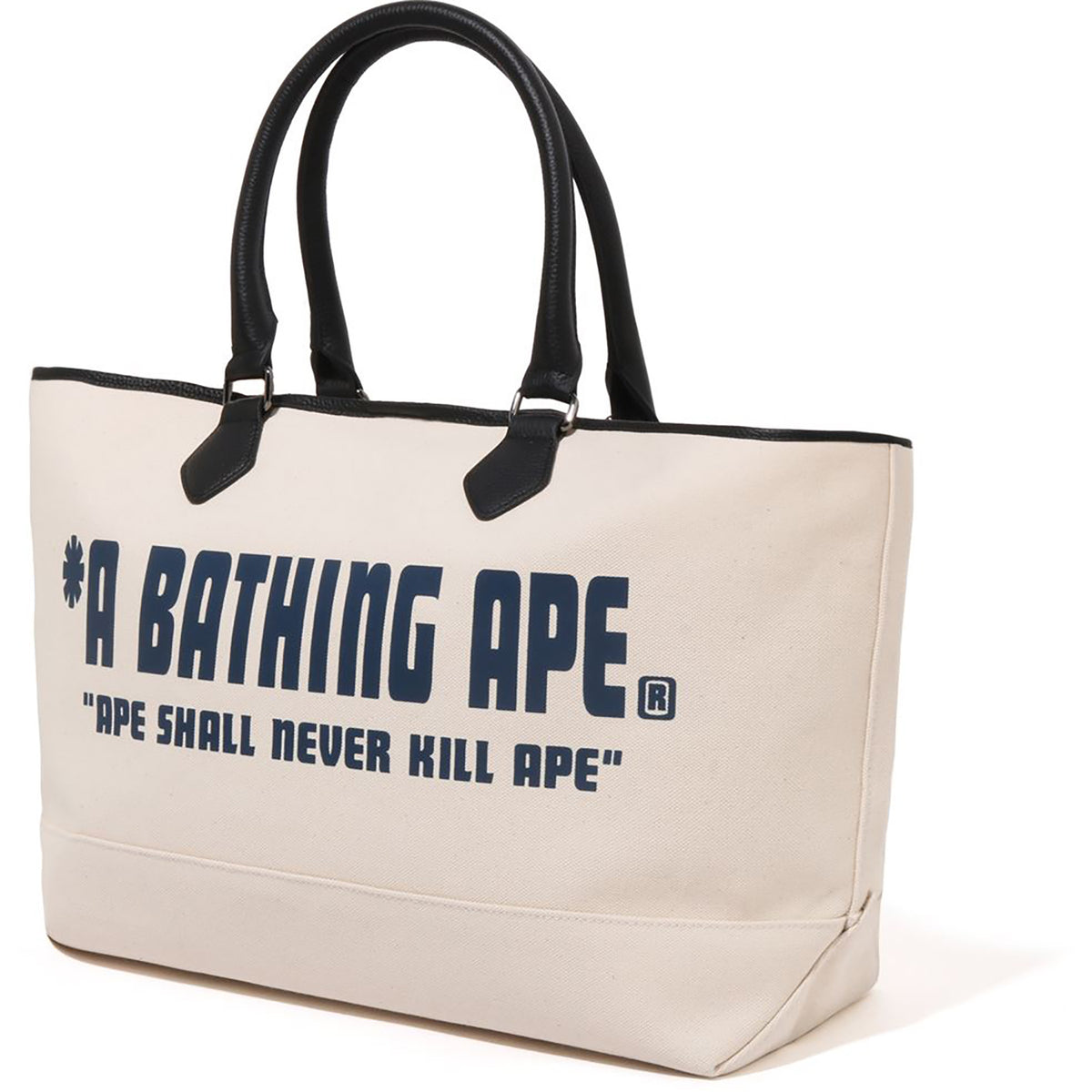 A BATHING APE CANVAS TOTE BAG MENS