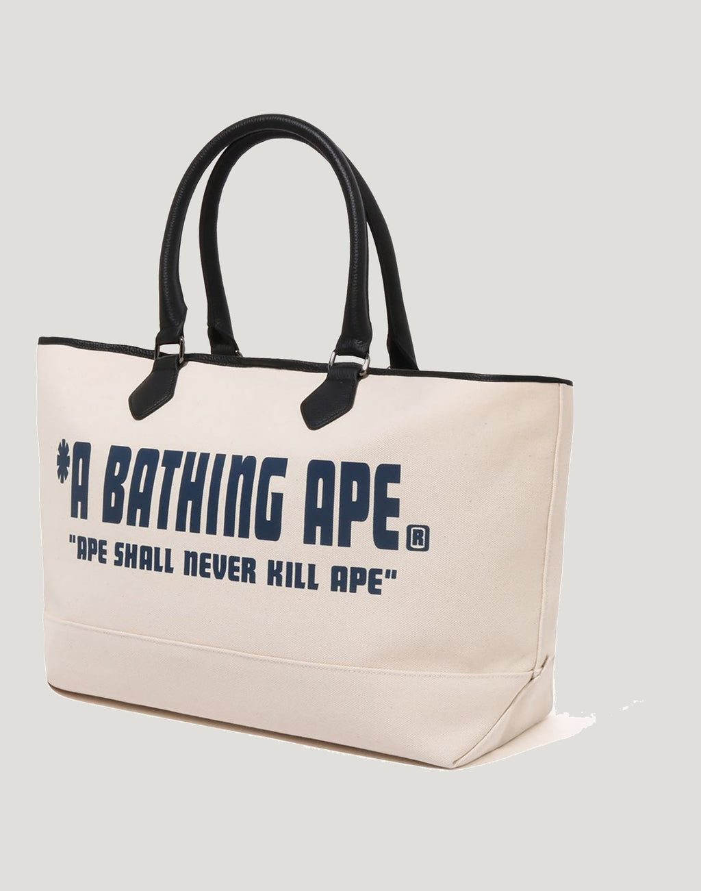 A BATHING APE CANVAS TOTE BAG MENS