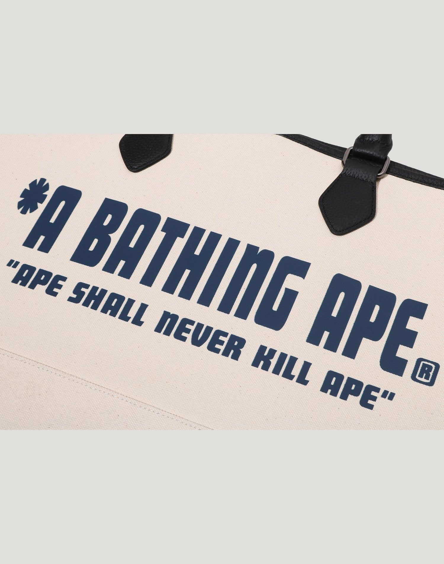 A BATHING APE CANVAS TOTE BAG MENS