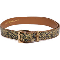 WILD LEOPARD PATTERN LEATHER BELT MENS