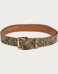 WILD LEOPARD PATTERN LEATHER BELT MENS