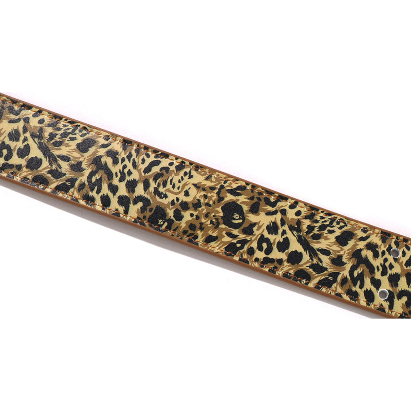 WILD LEOPARD PATTERN LEATHER BELT MENS