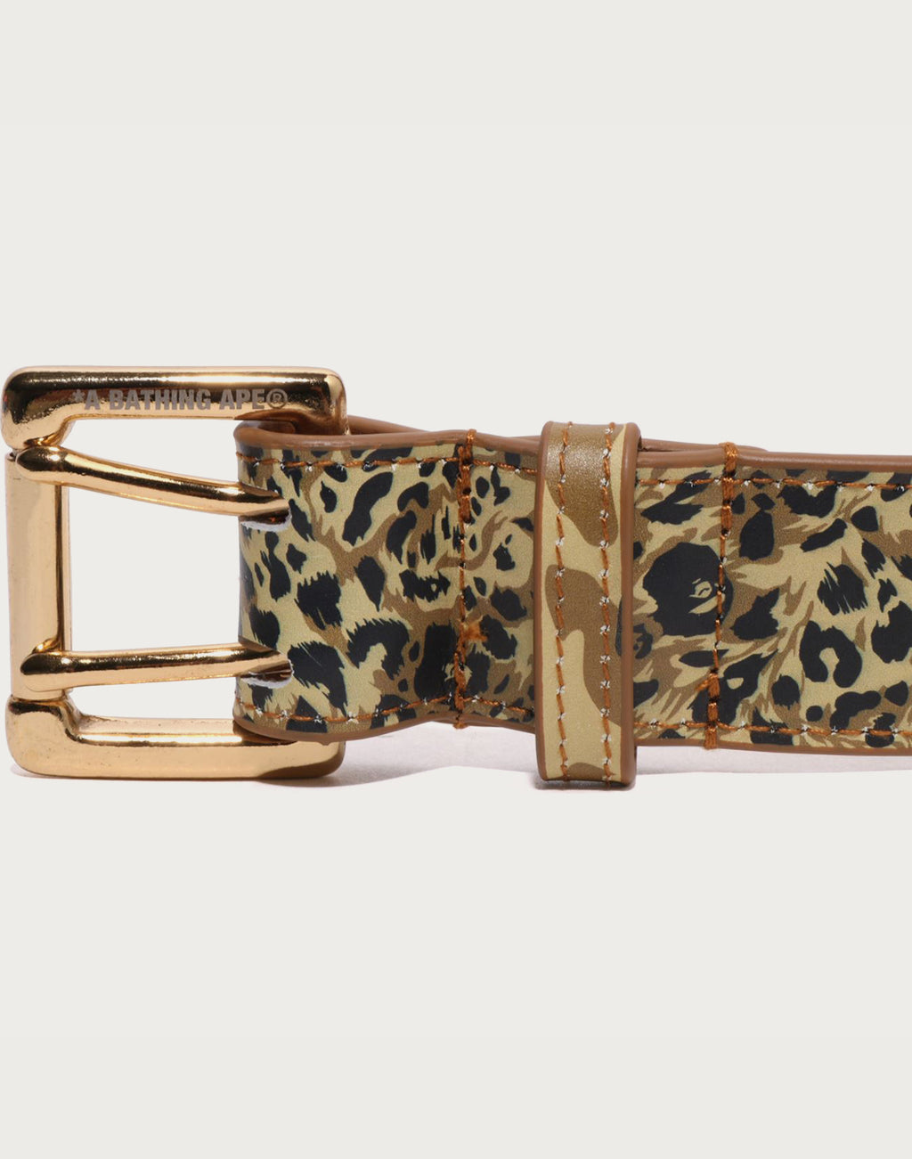 WILD LEOPARD PATTERN LEATHER BELT MENS