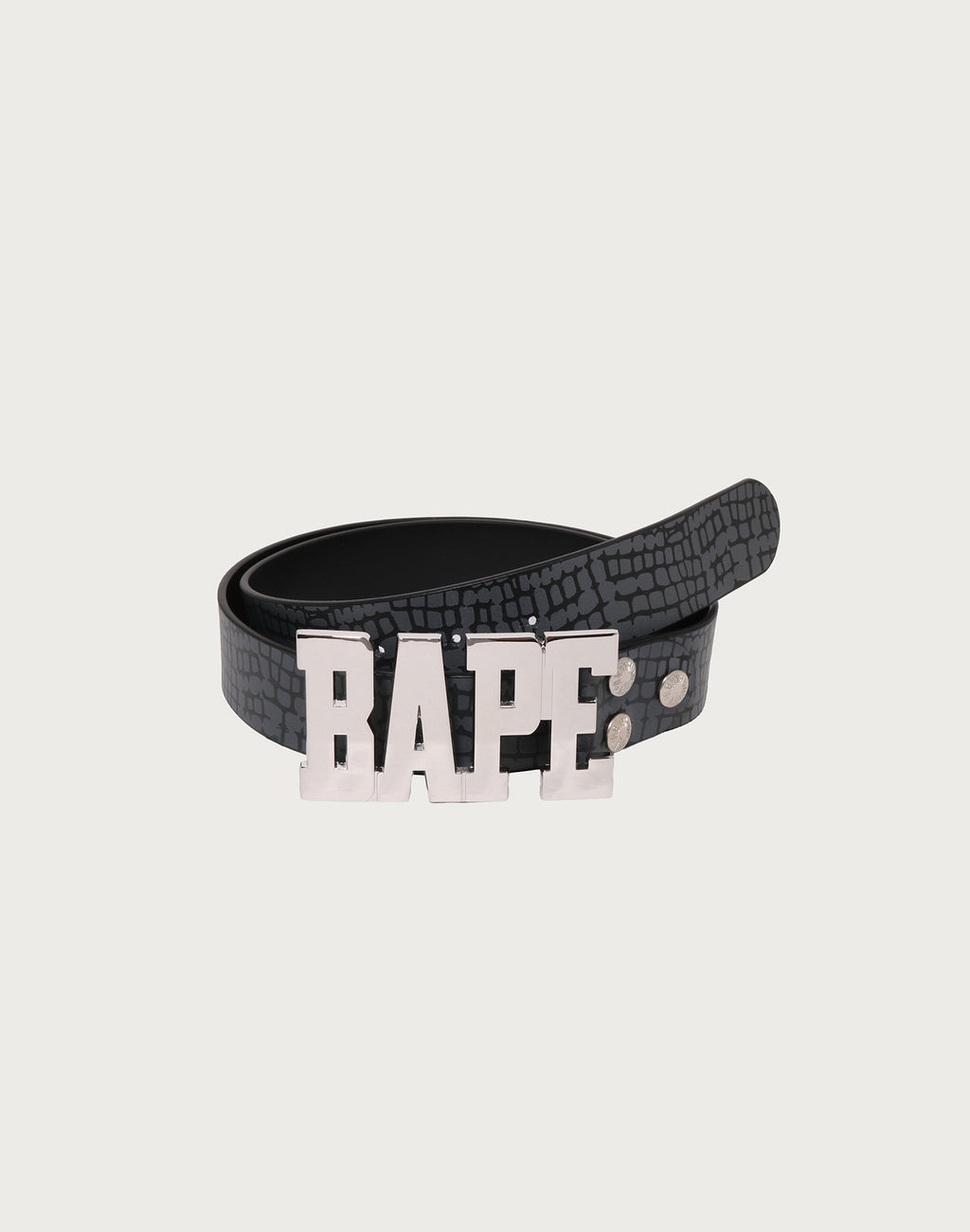 CROC PATTERN LEATHER BELT MENS