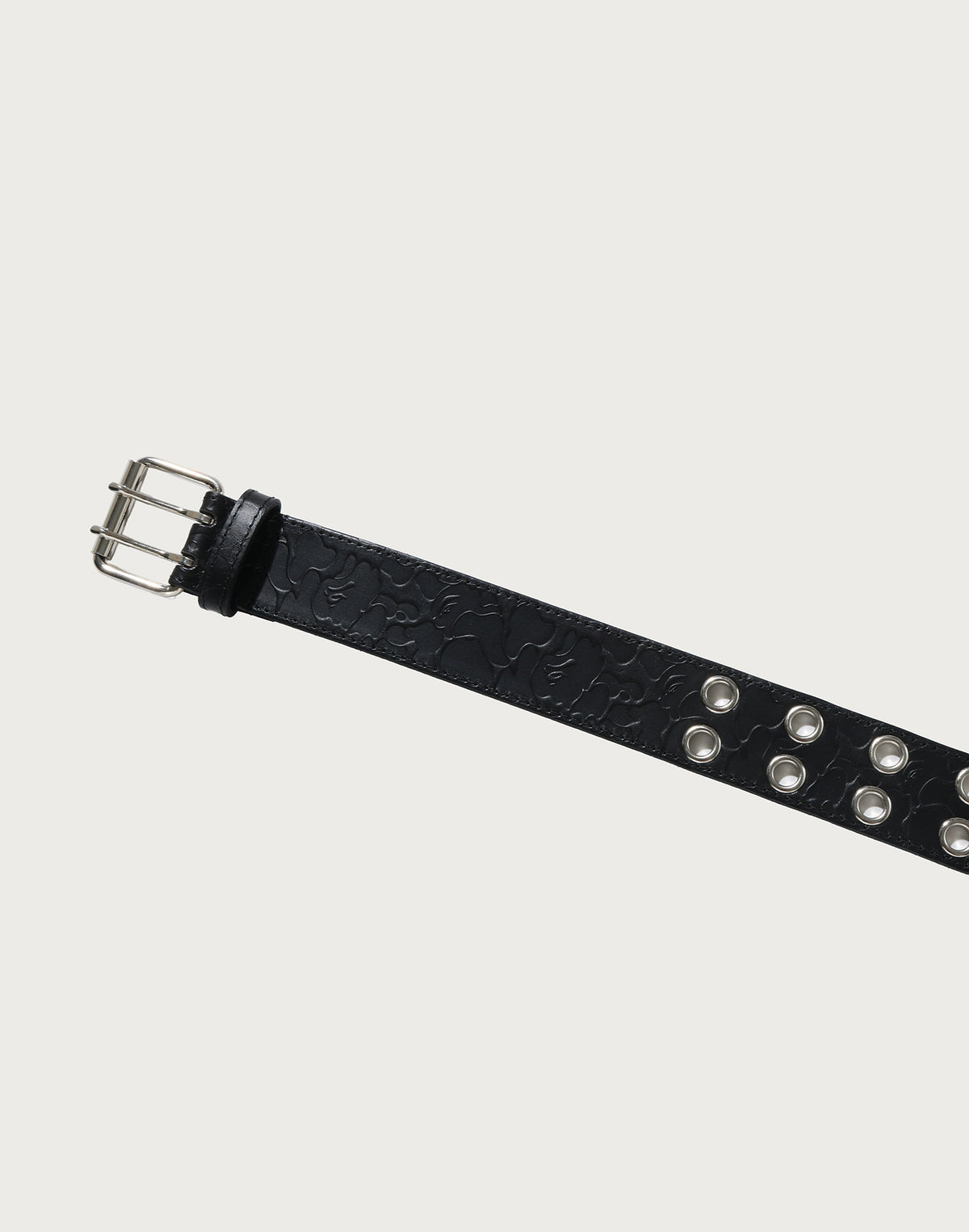 SOLID CAMO DOUBLE PIN LEATHER BELT MENS