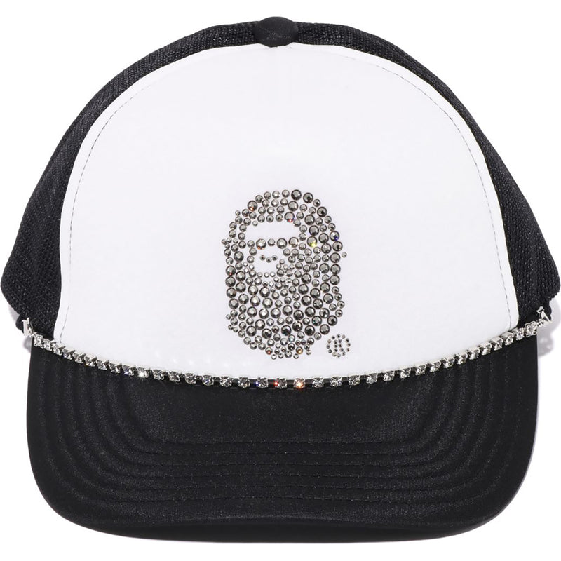 CRYSTAL STONE APE HEAD MESH CAP MENS