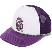 CRYSTAL STONE APE HEAD MESH CAP MENS