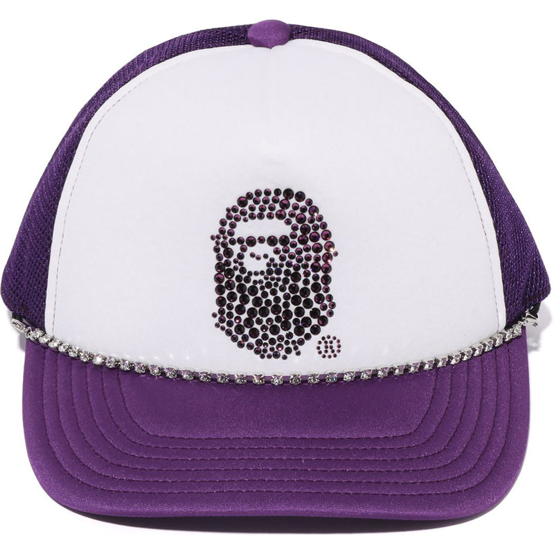 CRYSTAL STONE APE HEAD MESH CAP MENS