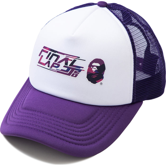 BAPE X JJ LIN MULTI LOGO RELAXED FIT TRUCKER CAP MENS