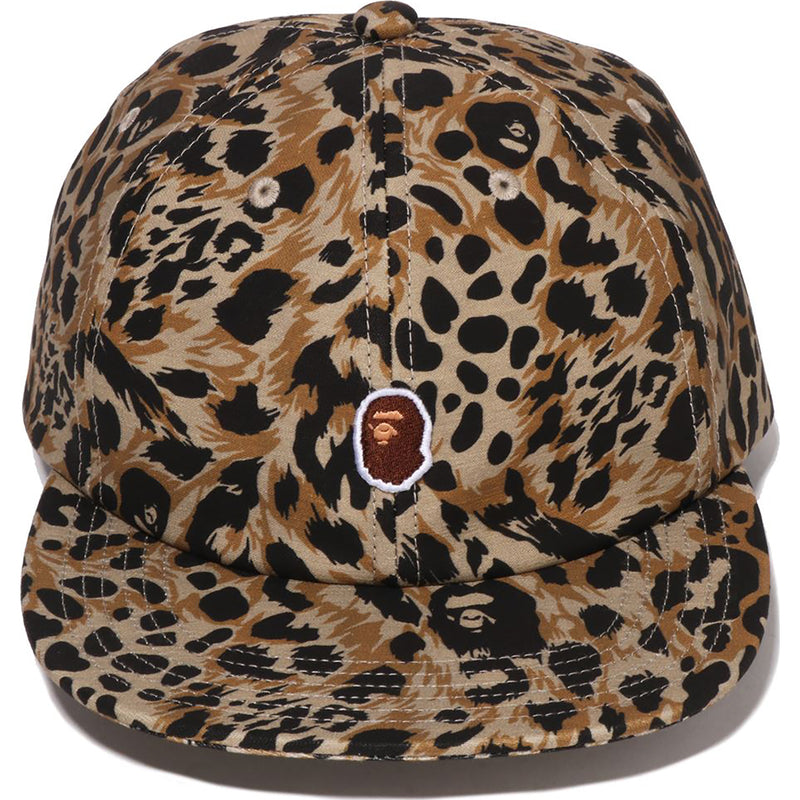 WILD LEOPARD PATTERN ONE POINT CAP MENS