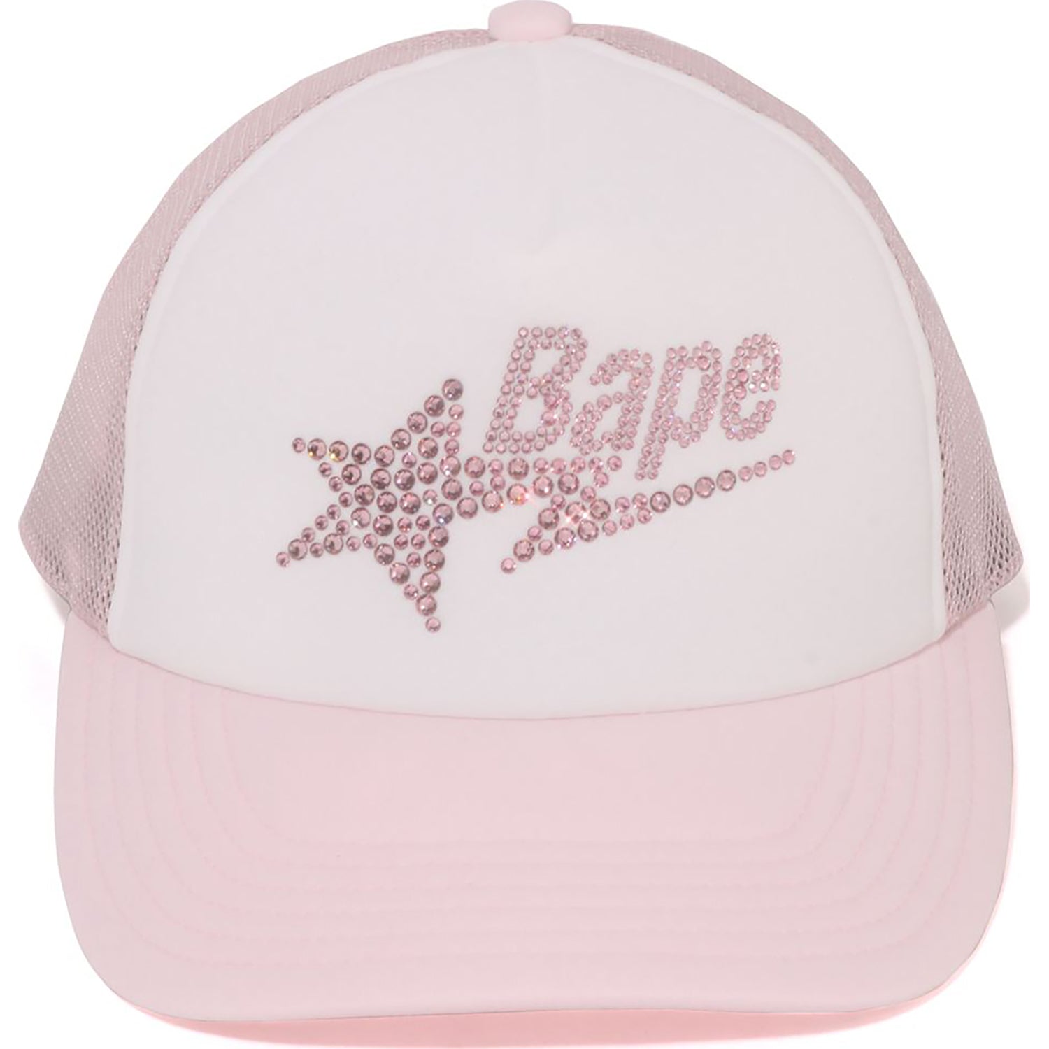 BAPEロゴラインストーンロゴメッシュキャップ A BATHING APE アベイシングエイプ ラインストーン ロゴ