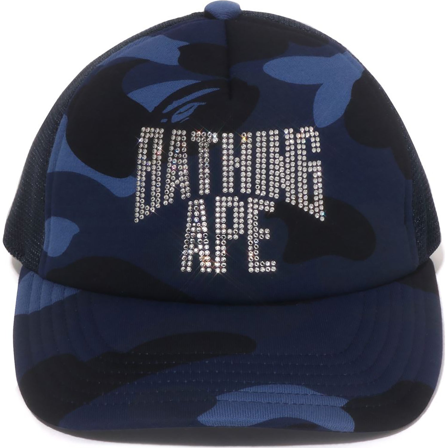 COLOR CAMO CRYSTAL BATHING APE LOGO MESH CAP LADIES