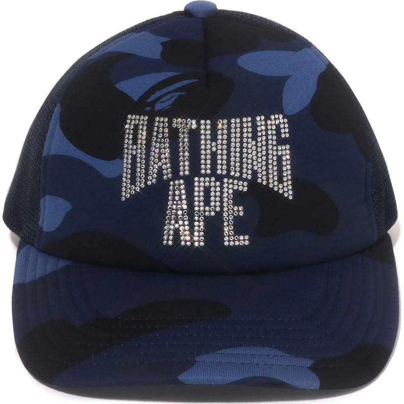 COLOR CAMO CRYSTAL BATHING APE LOGO MESH CAP LADIES