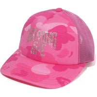 COLOR CAMO CRYSTAL BATHING APE LOGO MESH CAP LADIES