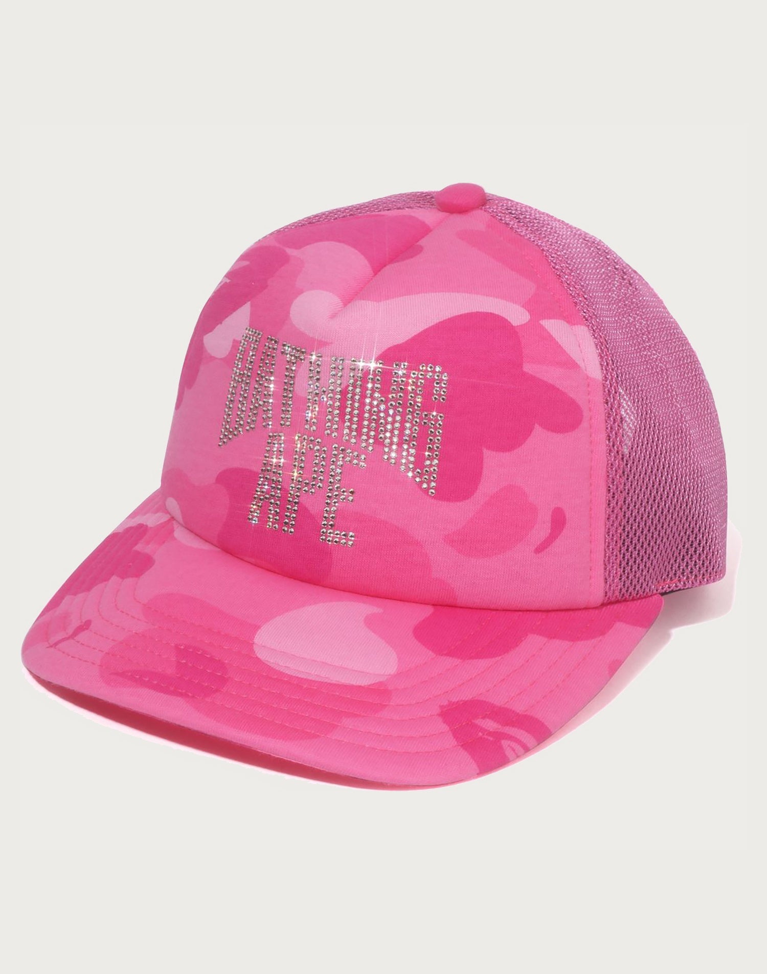 COLOR CAMO CRYSTAL BATHING APE LOGO MESH CAP LADIES