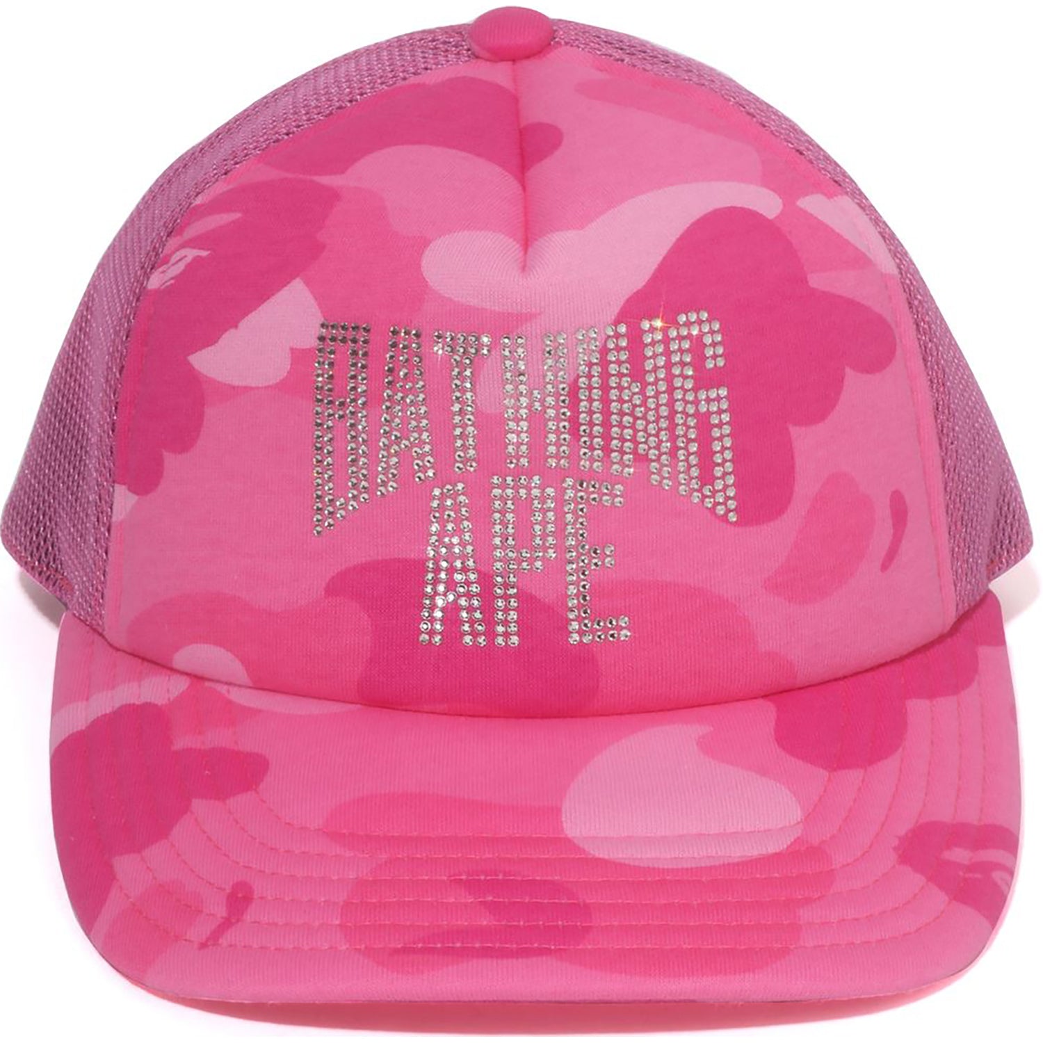 COLOR CAMO CRYSTAL BATHING APE LOGO MESH CAP LADIES – us