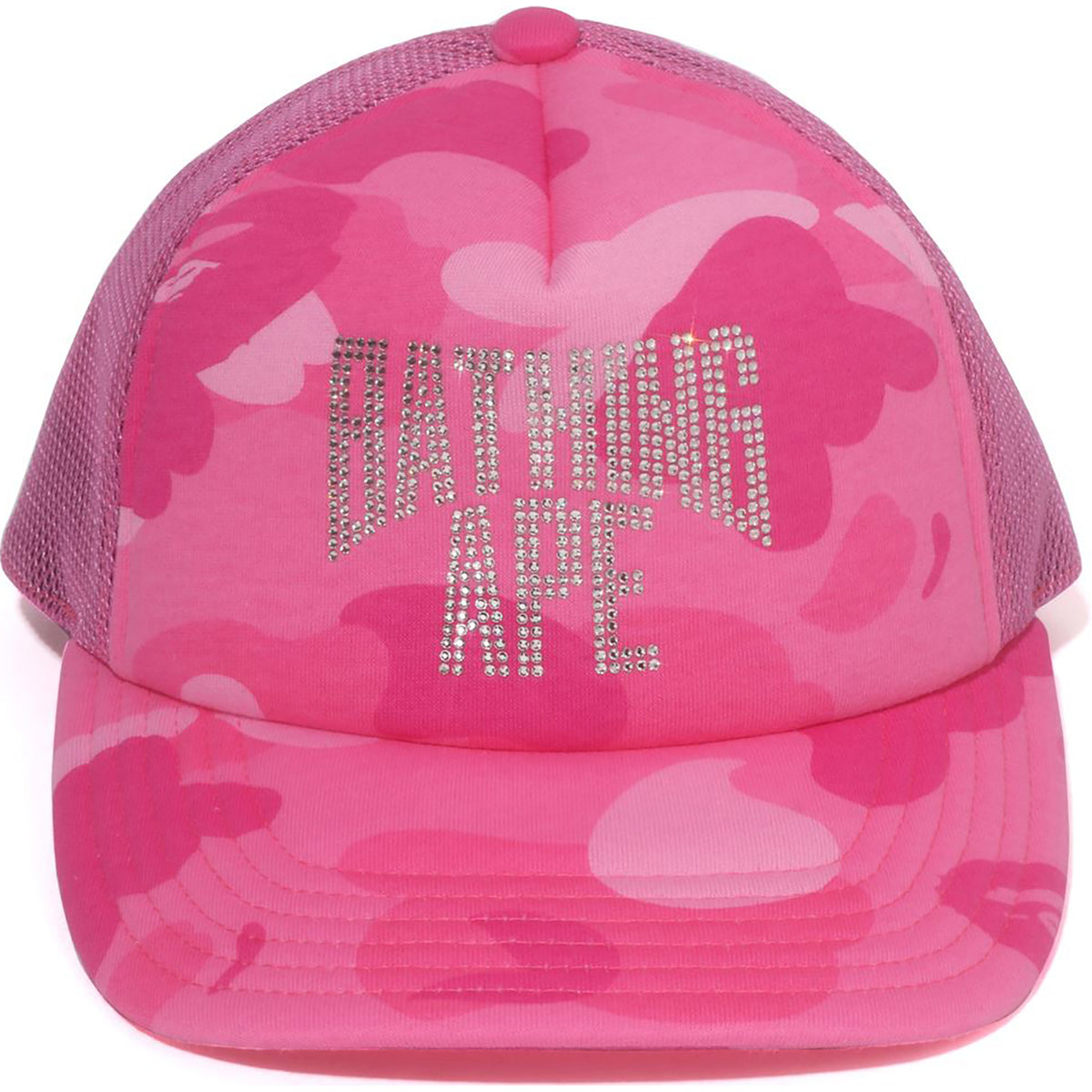 COLOR CAMO CRYSTAL BATHING APE LOGO MESH CAP LADIES