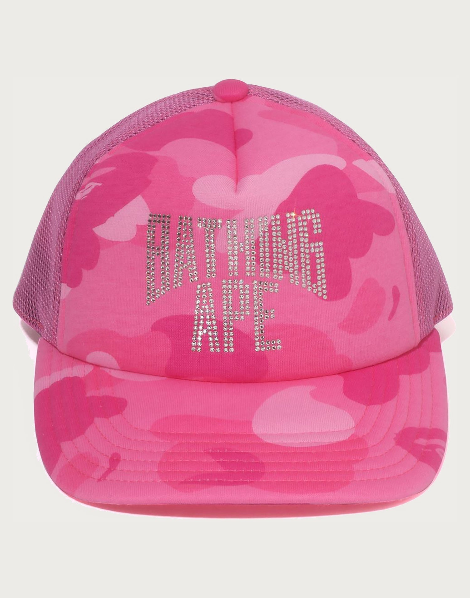 COLOR CAMO CRYSTAL BATHING APE LOGO MESH CAP LADIES
