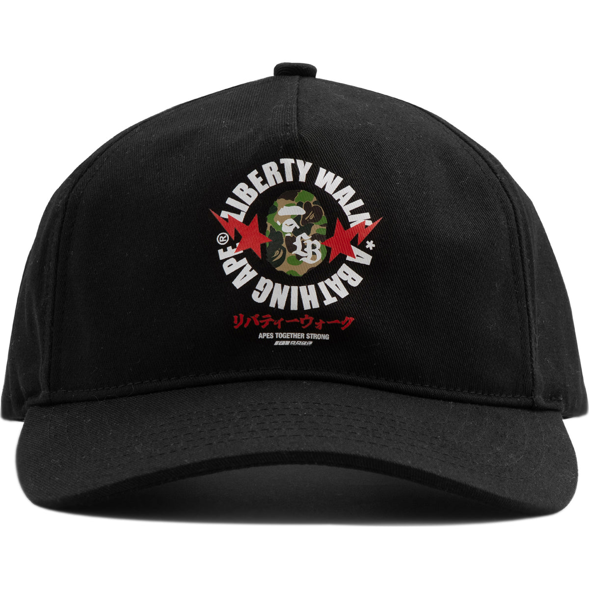 BAPE X LIBERTY WALK ABC CAMO APE HEAD COTTON TWILL CAP MENS