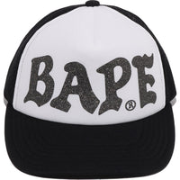 BAPE GLITTER PRINT MESH CAP MENS