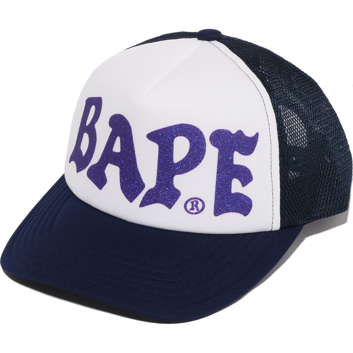 BAPE GLITTER PRINT MESH CAP MENS