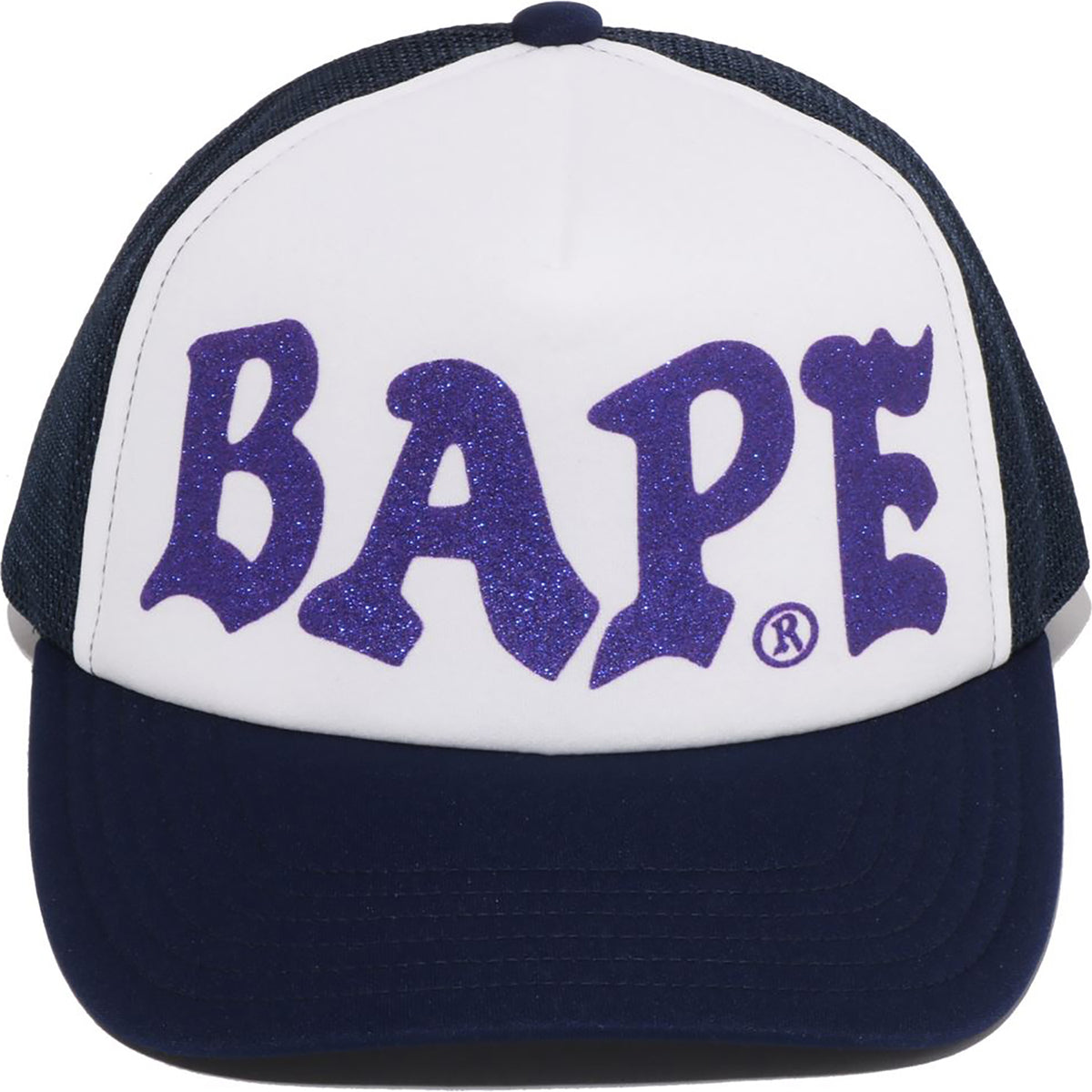 BAPE GLITTER PRINT MESH CAP MENS