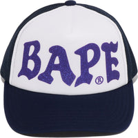BAPE GLITTER PRINT MESH CAP MENS
