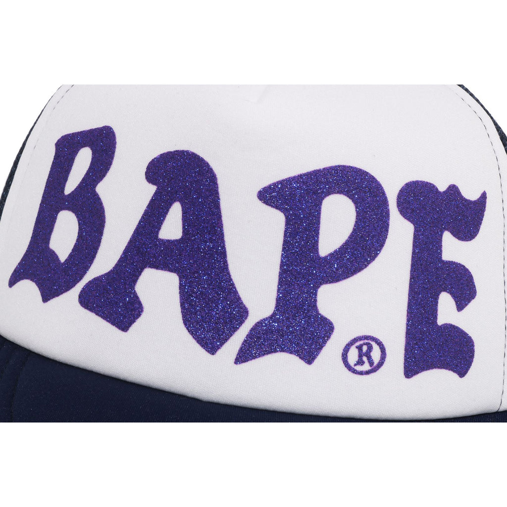 BAPE GLITTER PRINT MESH CAP MENS