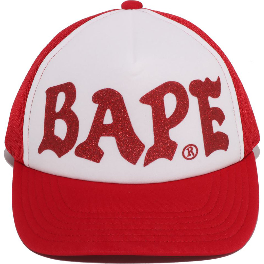 BAPE GLITTER PRINT MESH CAP MENS