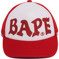BAPE GLITTER PRINT MESH CAP MENS