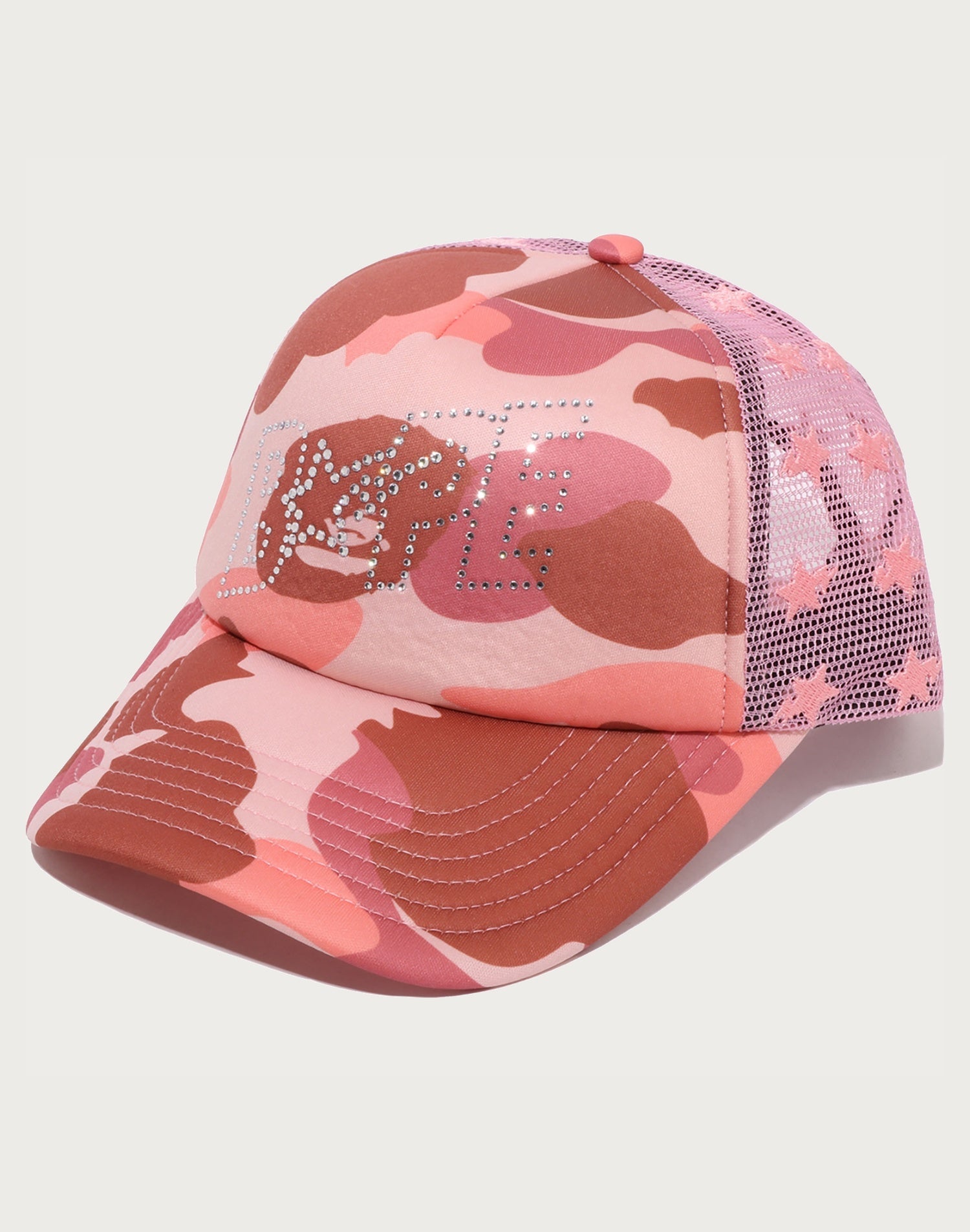 1ST CAMO CRYSTAL STONE BAPE STA LOGO MESH CAP LADIES