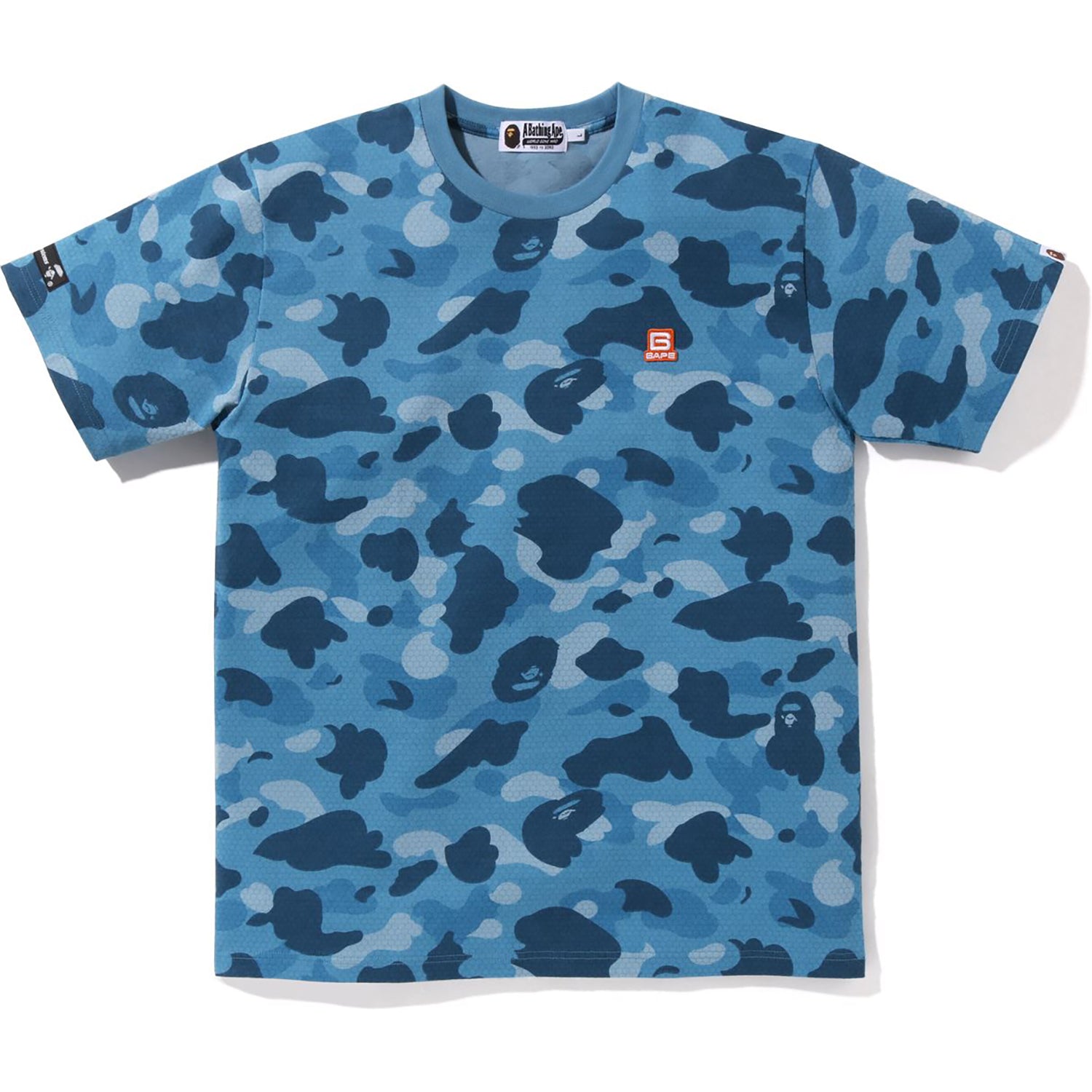 Bape blue camo t shirt best sale