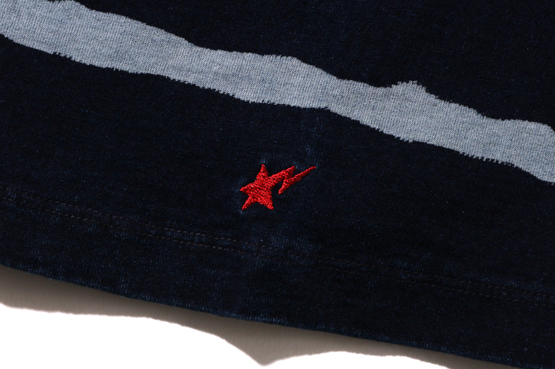 INDIGO DISCHARGE PRINT RELAXED FIT TEE MENS