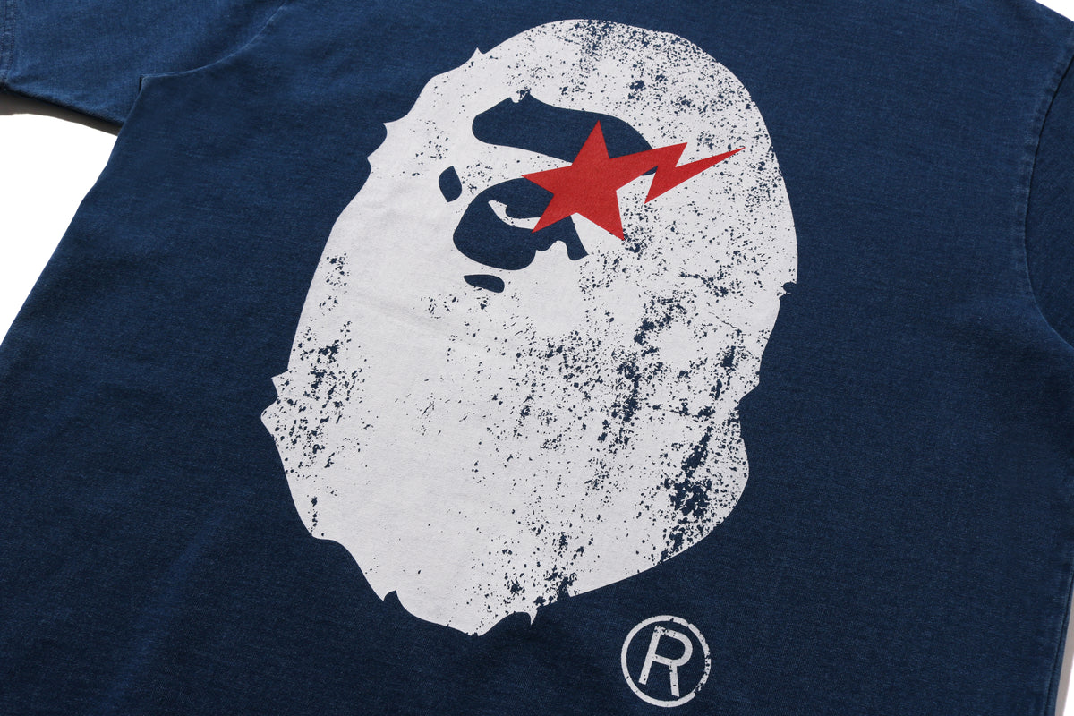 APE HEAD INDIGO TEE MENS