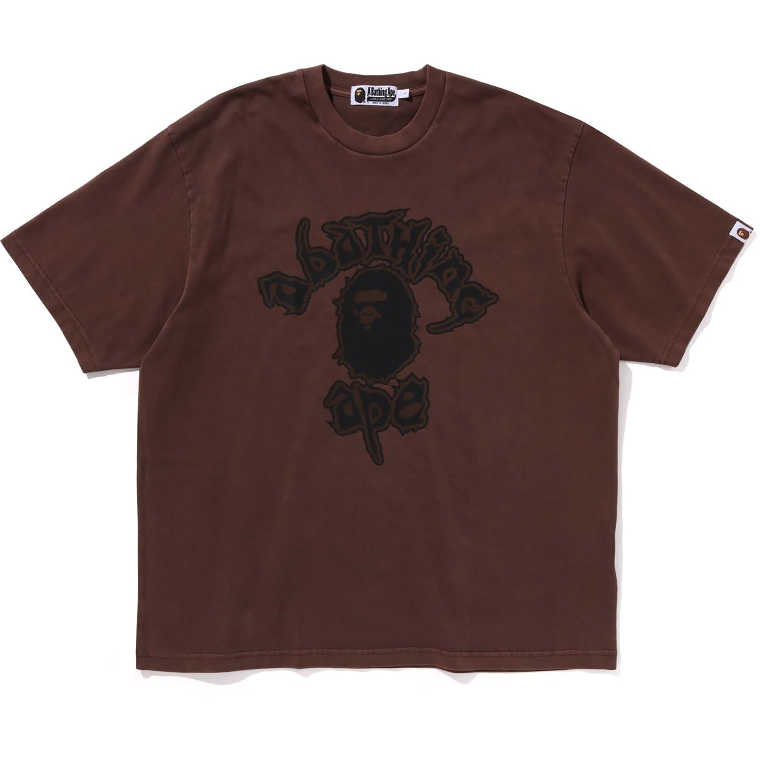 BAPE Pigment Dyed College Relaxed Fit Tee Beige