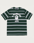 BAPE MENS APE HEAD COLLEGE STRIPE TEE