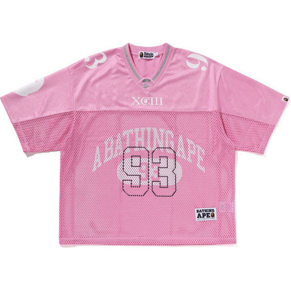 BAPE FOOTBALL JERSEY M ネイビー A BATHING APE® Solid Camo Jacquard Multilogo Relaxed Fit
