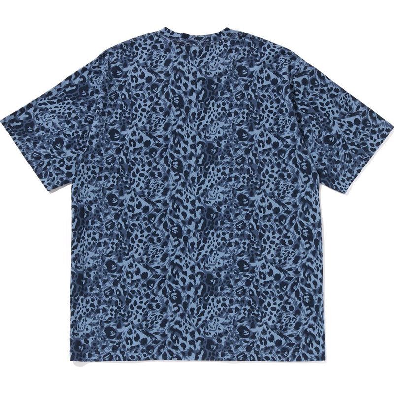 WILD LEOPARD PATTERN COLLEGE RELAXED FIT TEE MENS