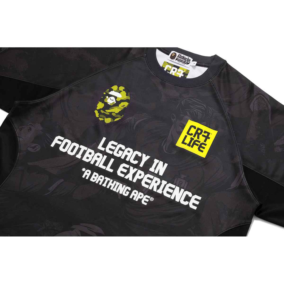 BAPE X CR7 LIFE ALL OVER PRINT MULTI LOGO RELAXED FIT JERSEY MENS