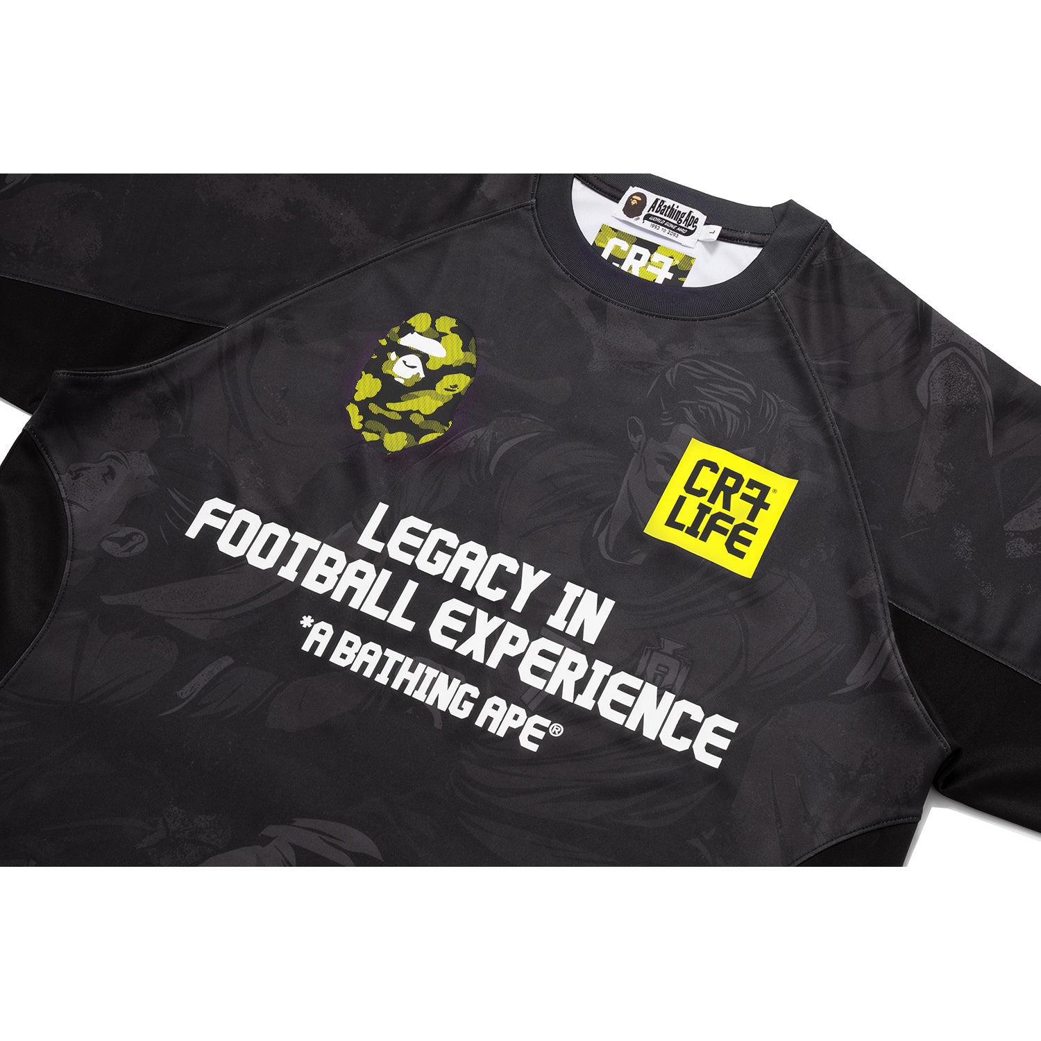 BAPE X CR7 LIFE ALL OVER PRINT MULTI LOGO RELAXED FIT JERSEY MENS