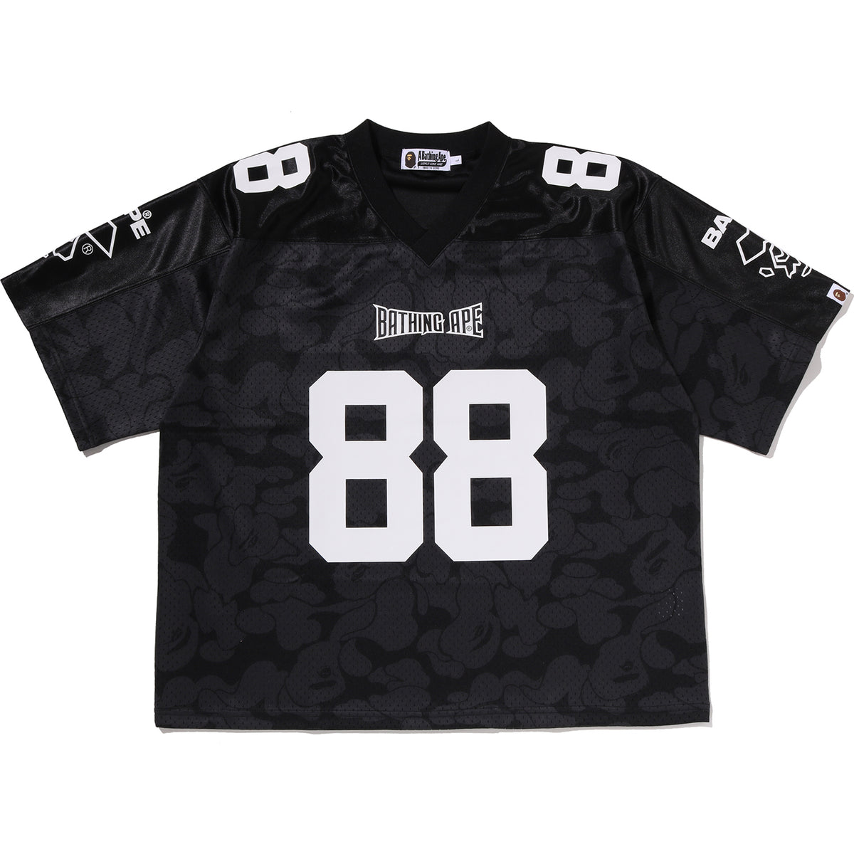 SOLID CAMO MULTI LOGO RELAXED FIT FOOTBALL JERSEY TEE MENS