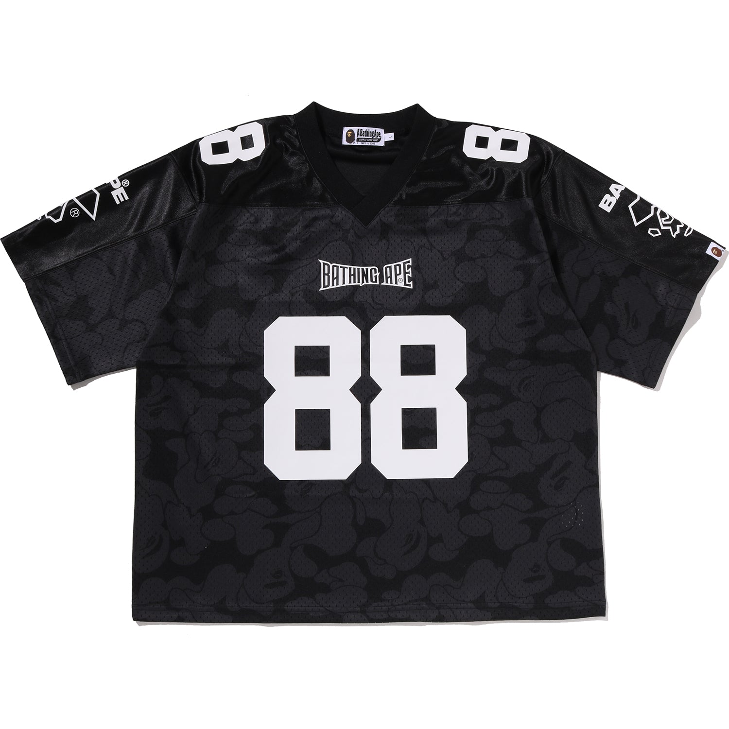 SOLID CAMO MULTI LOGO RELAXED FIT FOOTBALL JERSEY TEE MENS Yellow / L
