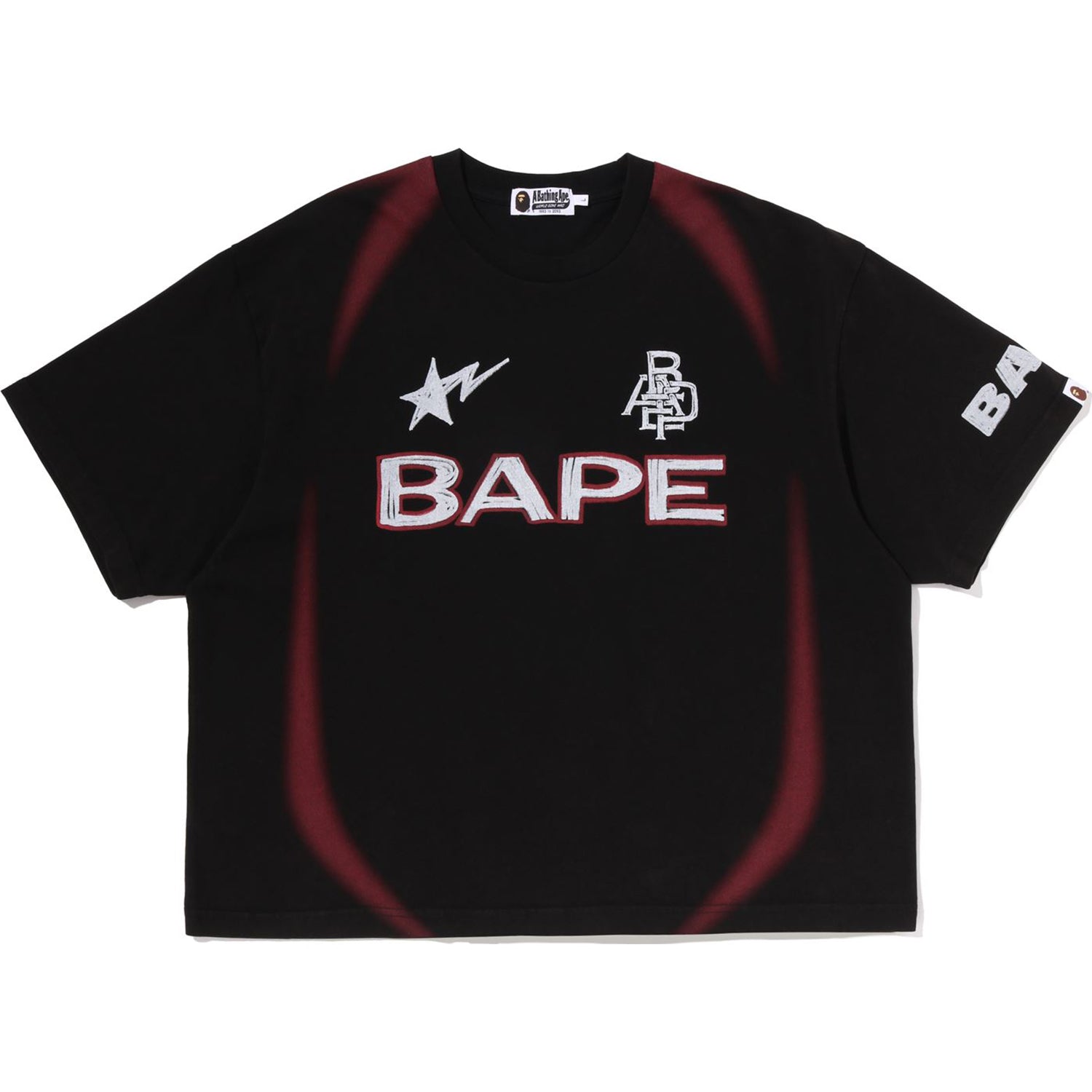 HEAVY WASH HAND DRAW FOOTBALL MULTI LOGO RELAXED FIT TEE MENS – us