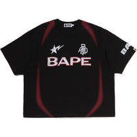 HEAVY WASH HAND DRAW FOOTBALL MULTI LOGO RELAXED FIT TEE MENS