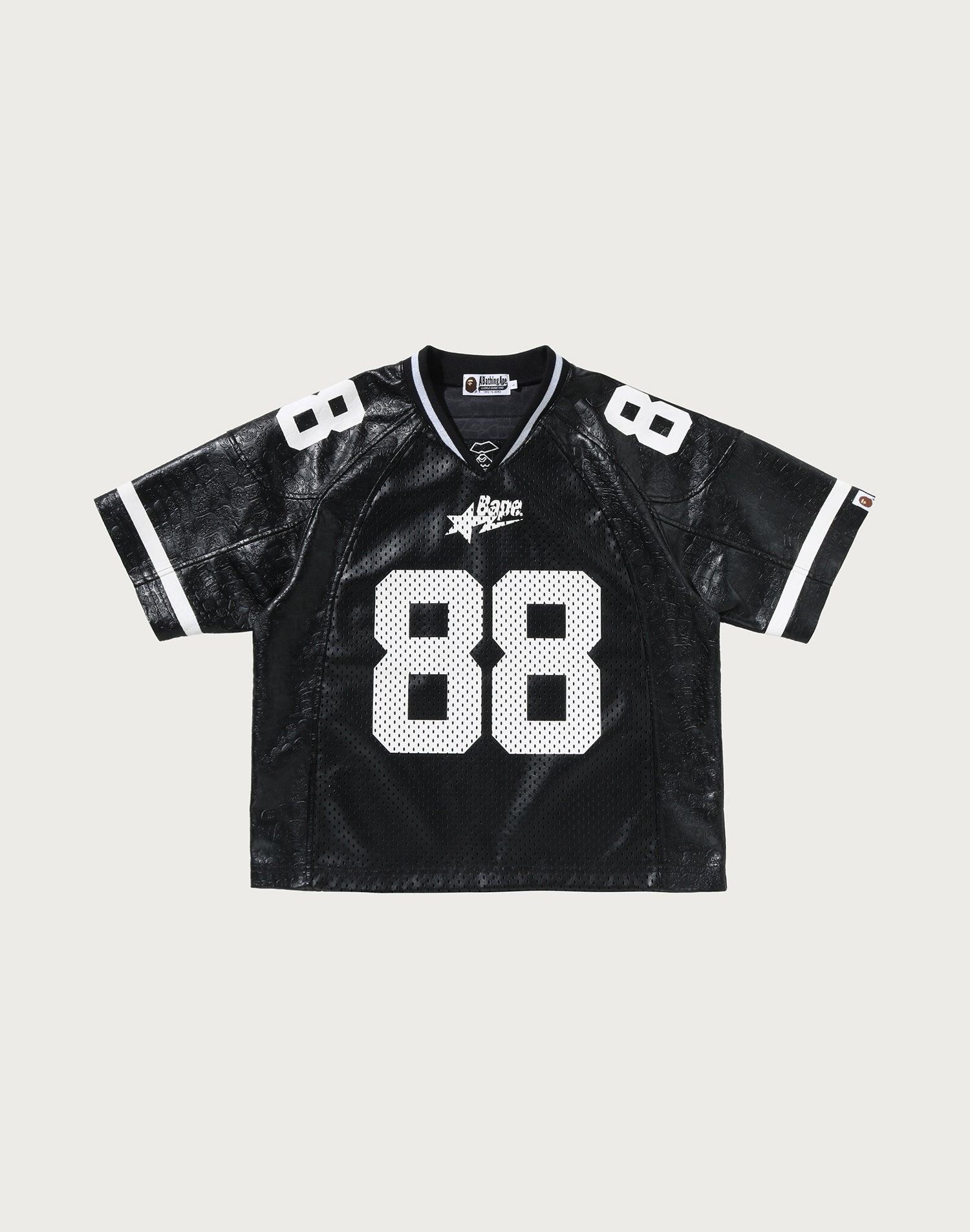 PU LEATHER CROPPED FIT FOOTBALL JERSEY MENS – us.bape.com