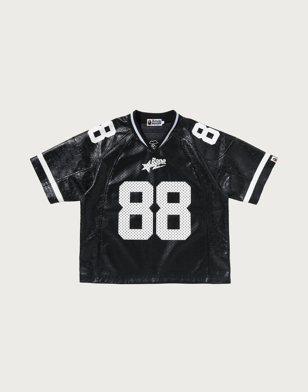 PU LEATHER CROPPED FIT FOOTBALL JERSEY MENS